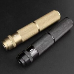 KSC Metal Luminous Silencer 14mm CCW Thread, Colorful Light Flash Suppressor for Airsoft Toy Gel Blaster, USB Rechargeable Tactical Toy Accessory